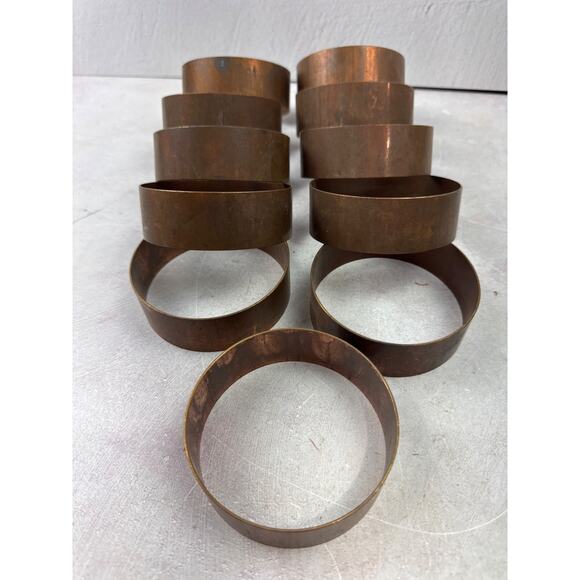 Set Of 10 Vintage Industrial Copper Rings DIY Crafts Decor‎ 3" Napkin - Picture 1 of 5